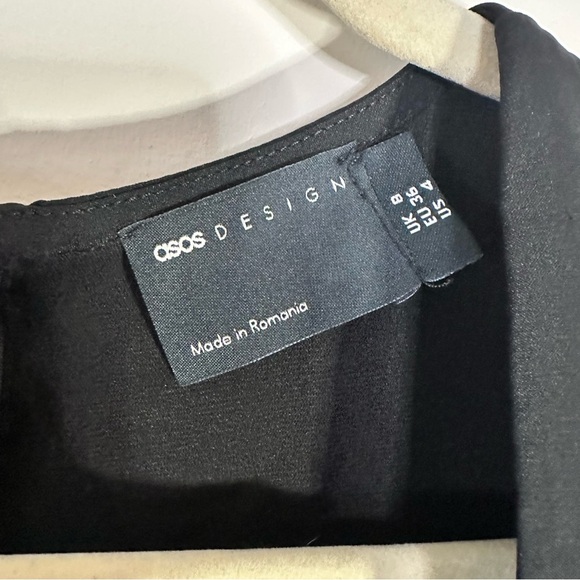 ASOS DESIGN Black Ruched Draped Long Sleeve Mini Dress Party Holiday Size 4 - Picture 6 of 11